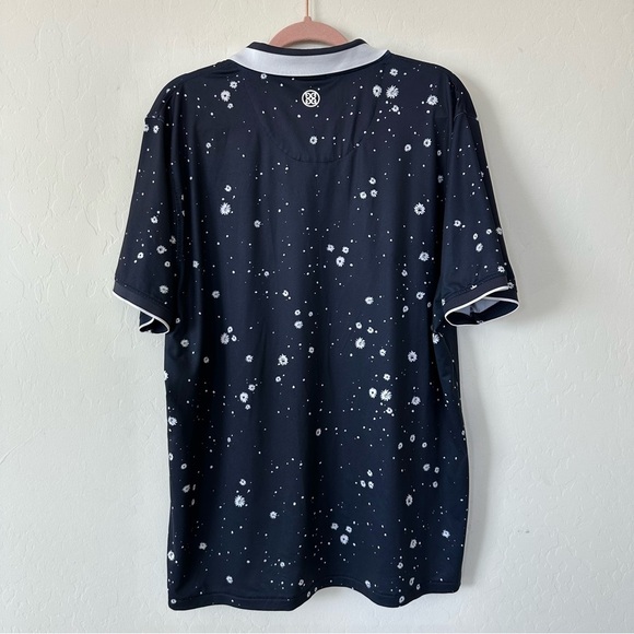 G/FORE Navy Splatter Print Short Sleeve Golf Polo Extra Large - Picture 8 of 11
